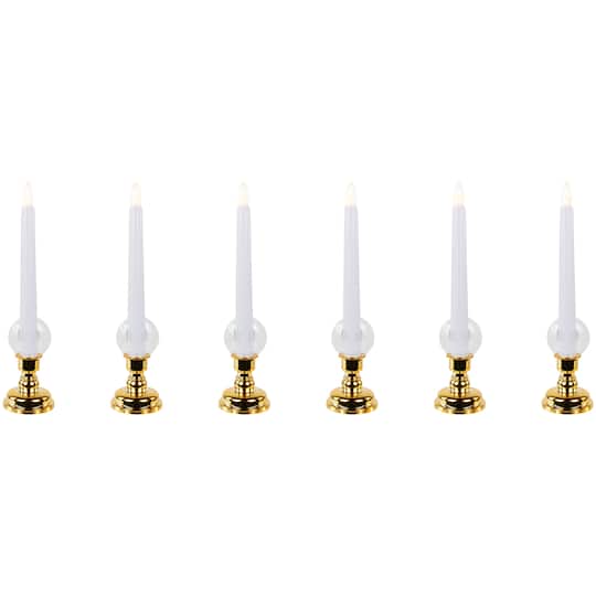 Single Light Window Candles with Remote and Timer - 10" - White - Set of 6